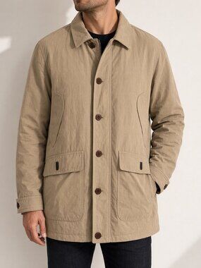 Rainforest Men's XL Beige Tan Heavy Down Winter Utility Field Jacket Parka Coat